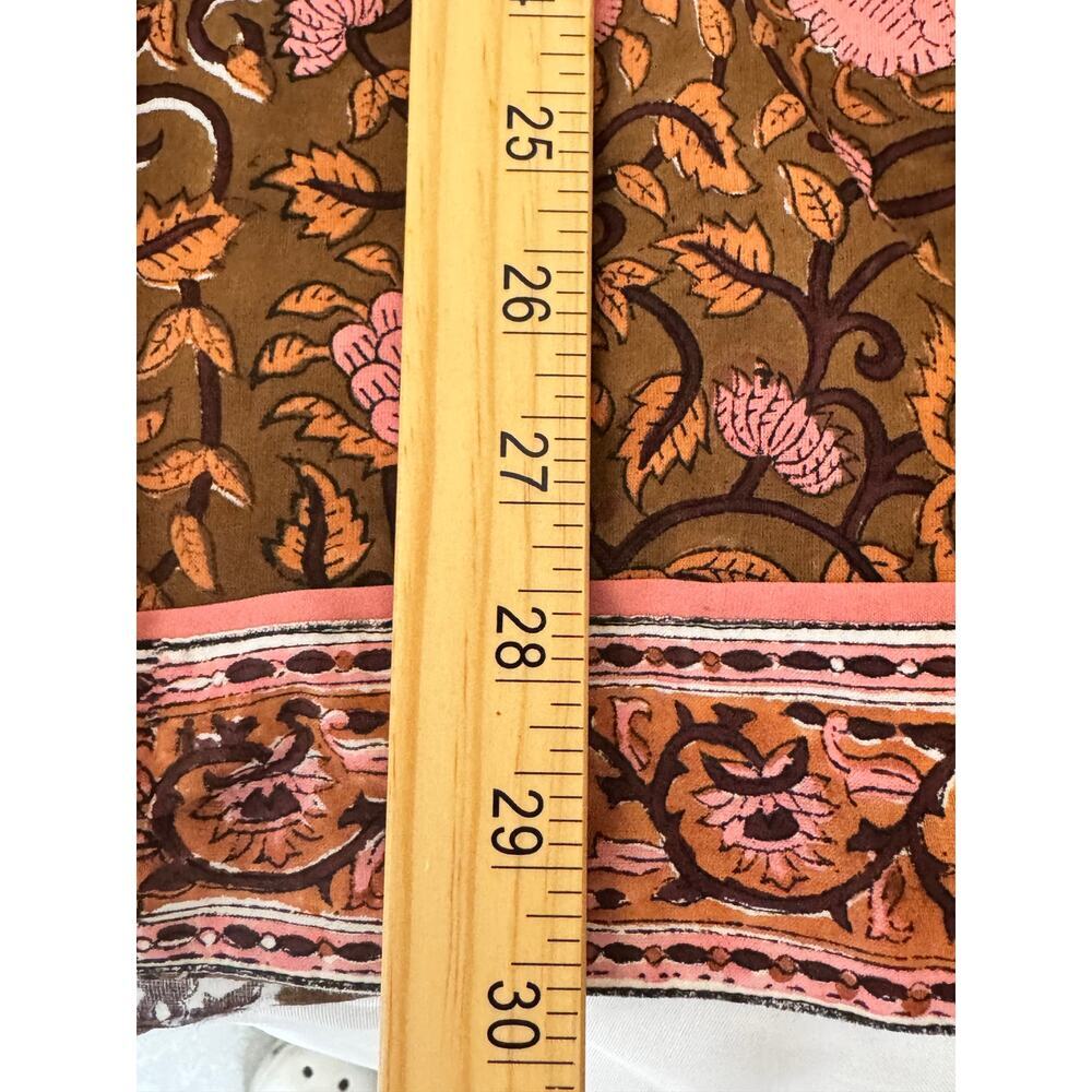 Sue Sartor Bangalore Tunic Block Print Harvest Hues 100% Cotton Sz L - Picture 8 of 10